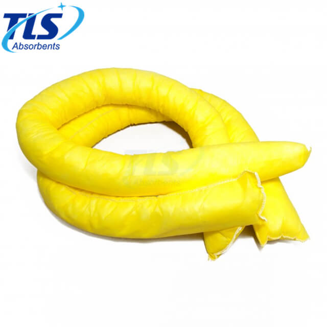 12.7CM x 3M Spill Absorbent Socks for Hazardous Chemicals Yellow