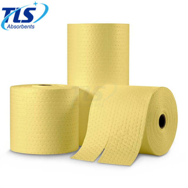 Yellow Chemical Absorbent Rolls For Spill Cleanup 40cm*50m*3mm
