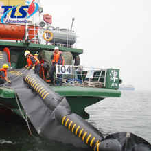 Water Rubber Inflatable Boom Red Color For Fuel Spill Control